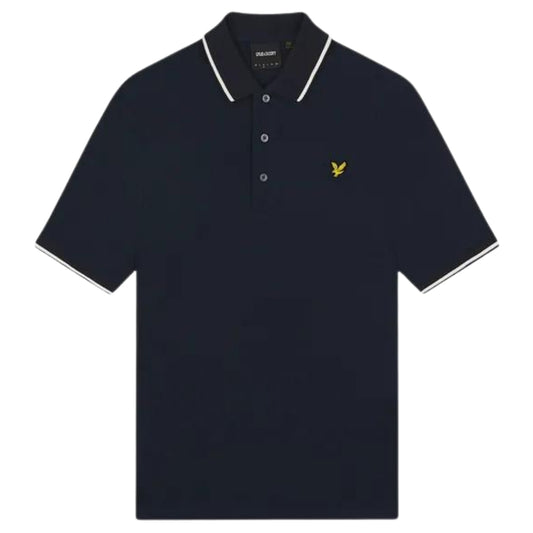 Lyle & Scott Tipped Collar Navy Blue Polo Shirt