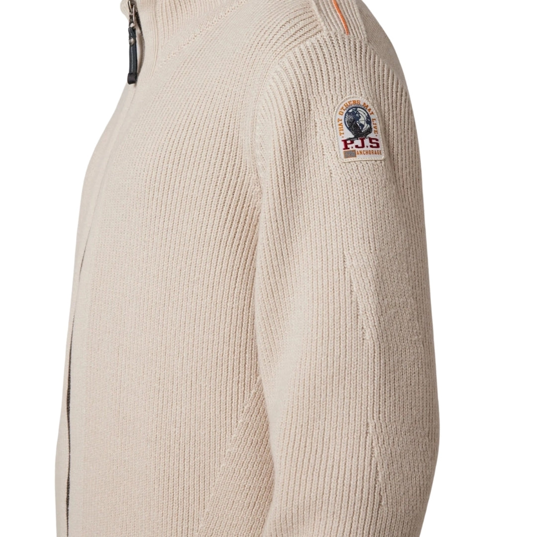 Parajumpers Manny Bone White Zip-Up Sweatshirt L