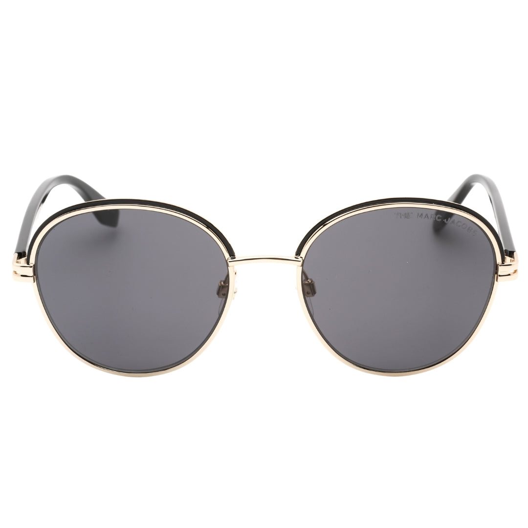 Marc Jacobs Round Grey Lensed Black Gold Sunglasses