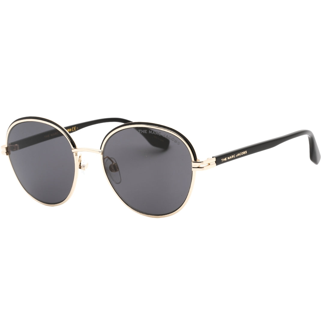 Marc Jacobs Round Grey Lensed Black Gold Sunglasses