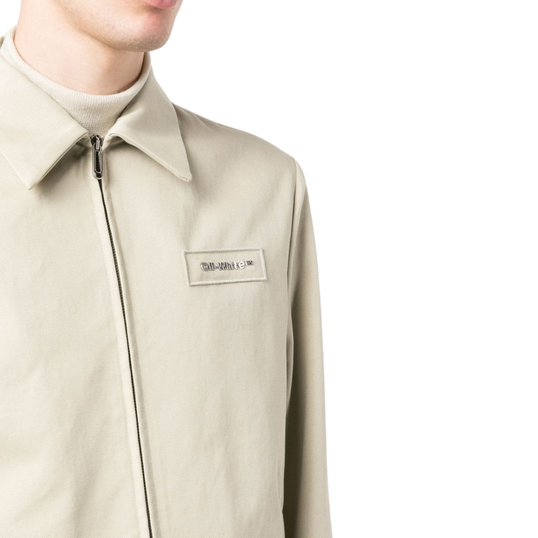 Off-White Bounce Zip Up Blouse Dark Sand Beige Jackets