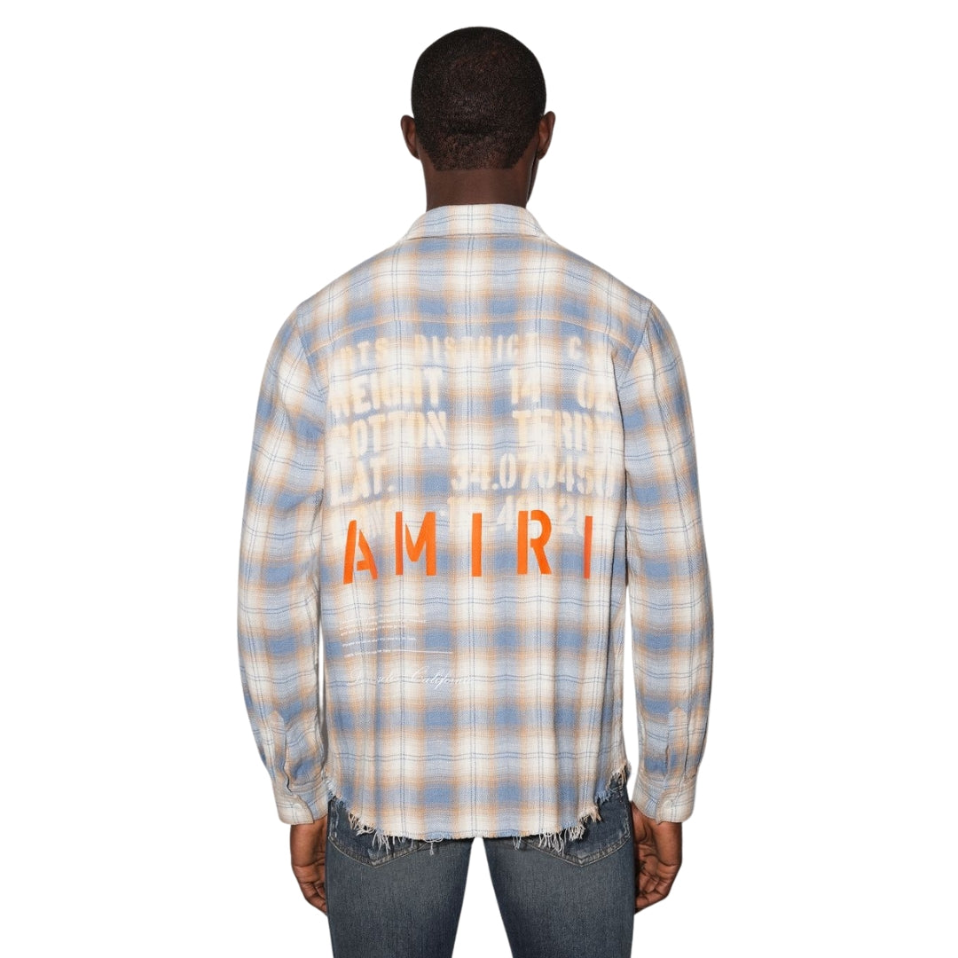 Amiri MA Vintage Stencil Plaid Blue
