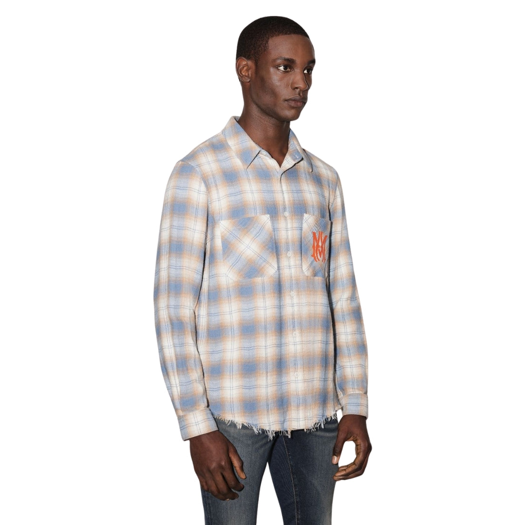 Amiri MA Vintage Stencil Plaid Blue