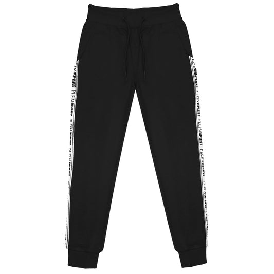 Plein Sport Branded Tape Black Sweattpants S