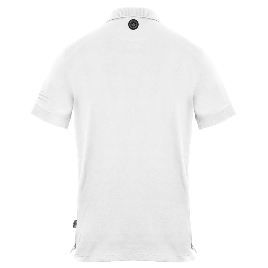 Plein Sport Small Tiger Scratch Logo White Polo Shirt S