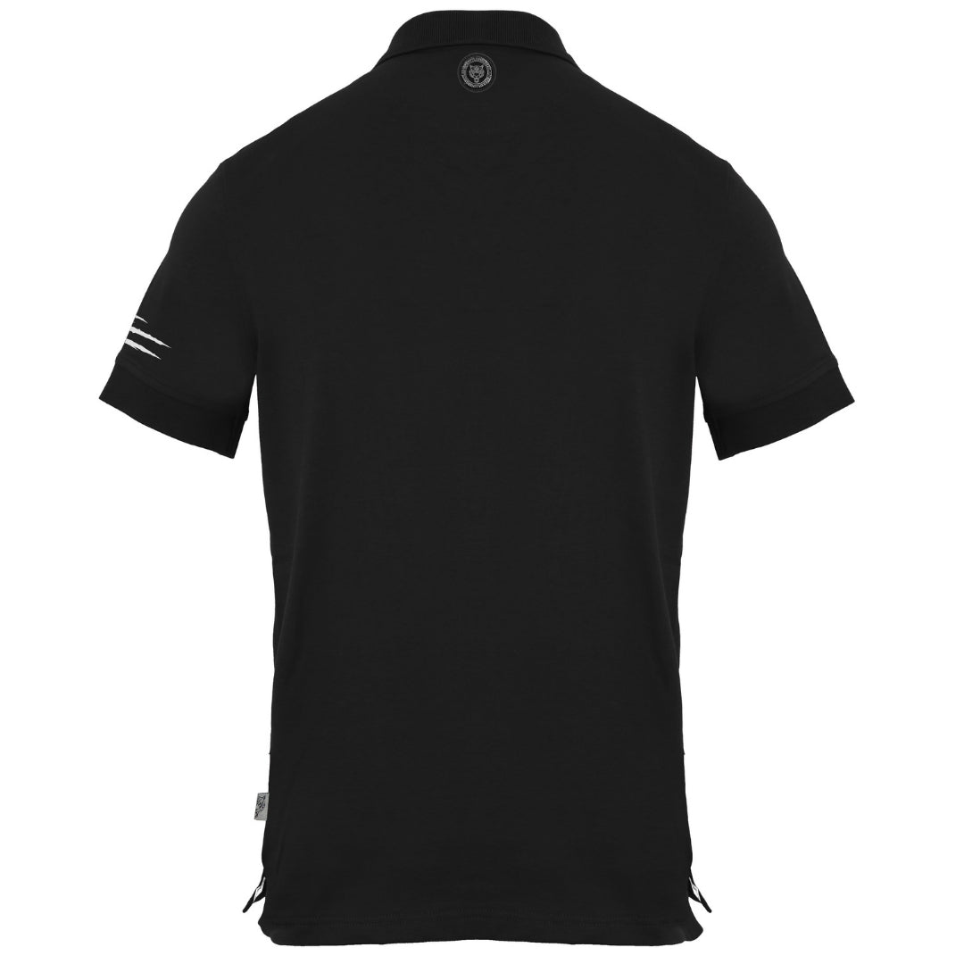 Plein Sport Small Tiger Scratch Logo Black Polo Shirt S
