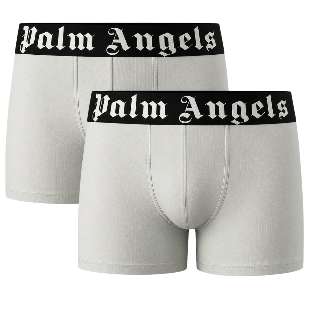 Palm Angels Two-Pack Contrast Logo White Boxer Shorts