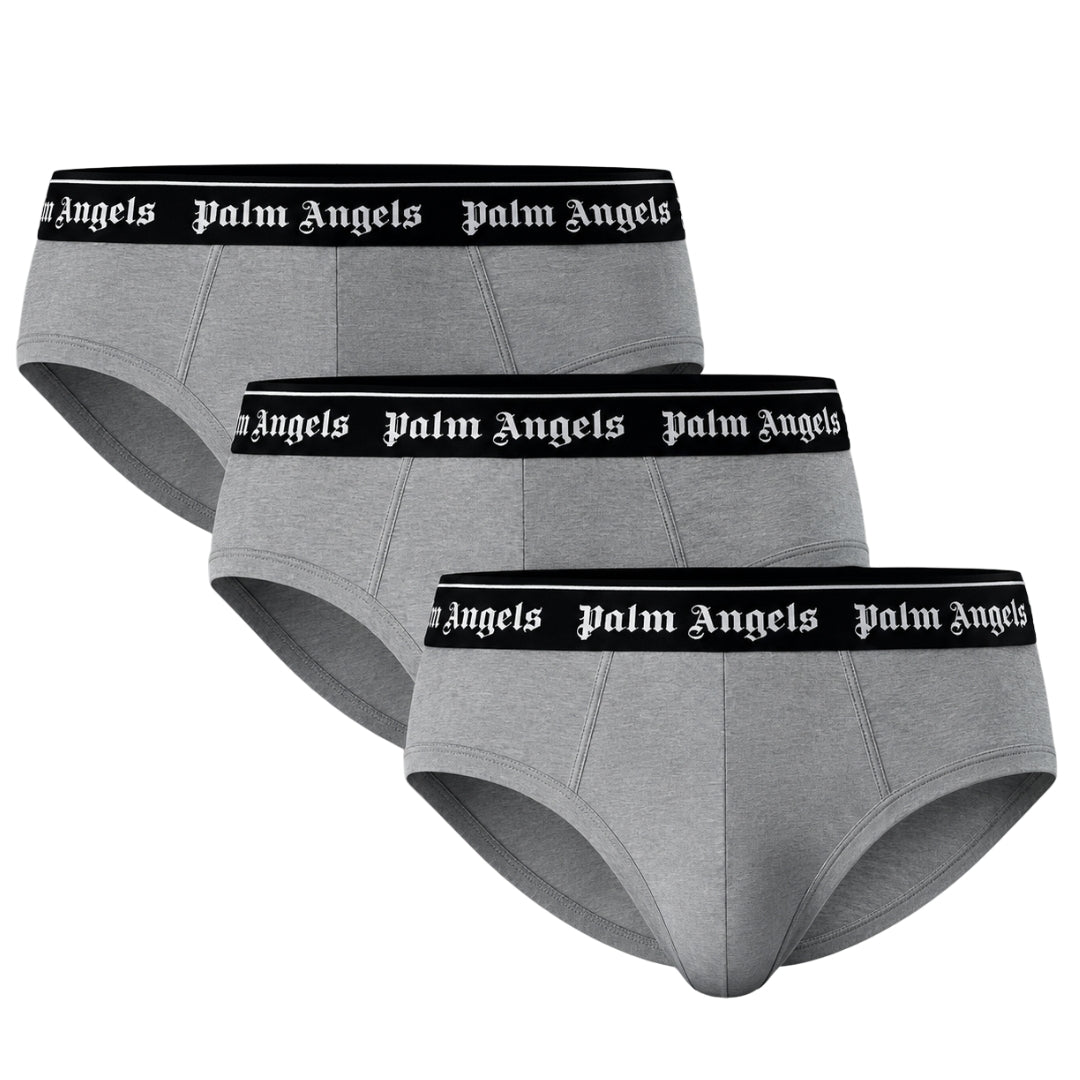 Palm Angels Tri-Pack Classic Logo Grey Briefs