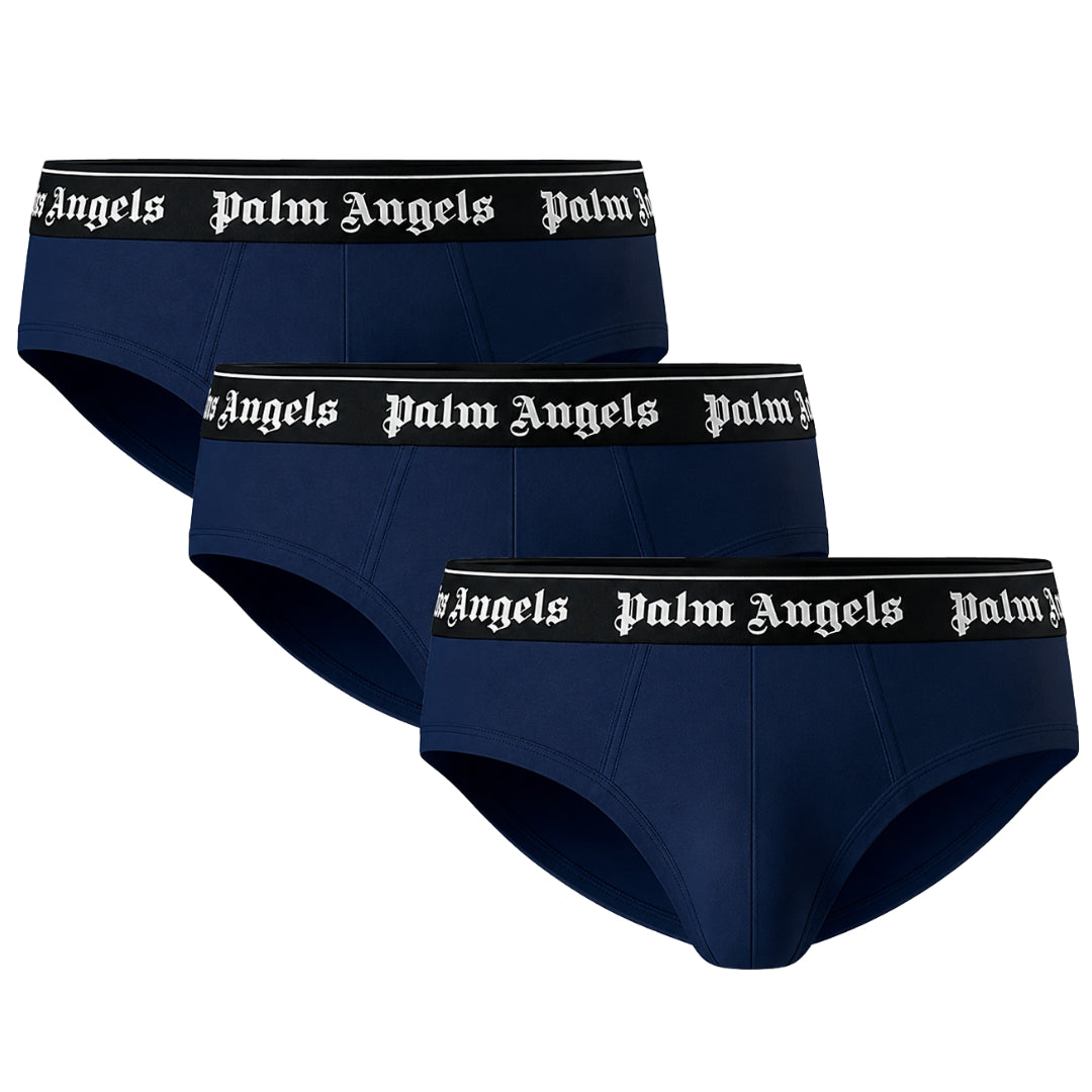 Palm Angels Tri-Pack Classic Logo Navy Blue Briefs