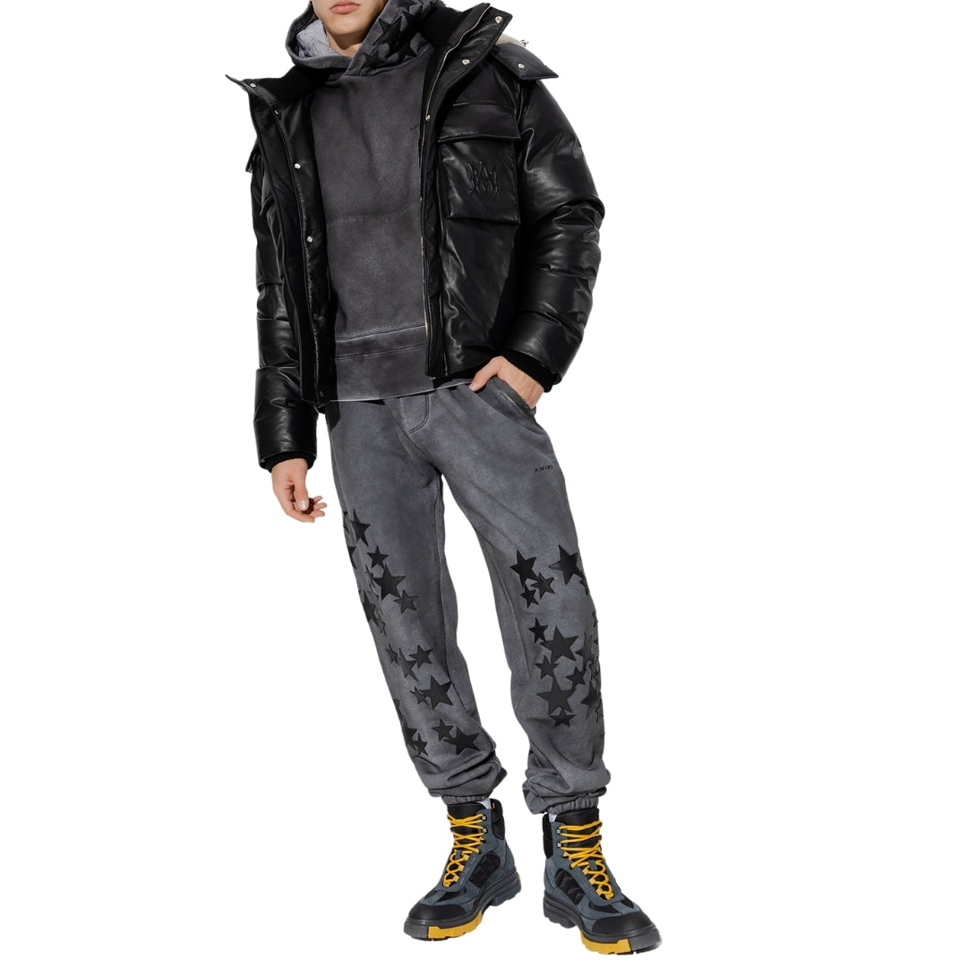 Amiri Plain Leather Down Jacket S