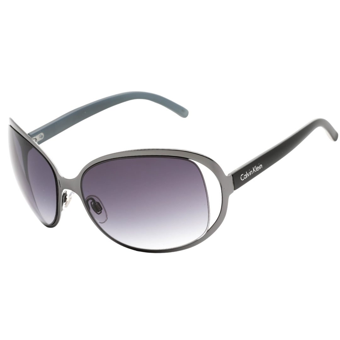 Calvin Klein Grey Oval Lensed Black Sunglasses