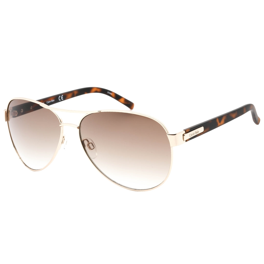 Calvin Klein Brown Gradient Gold Sunglasses