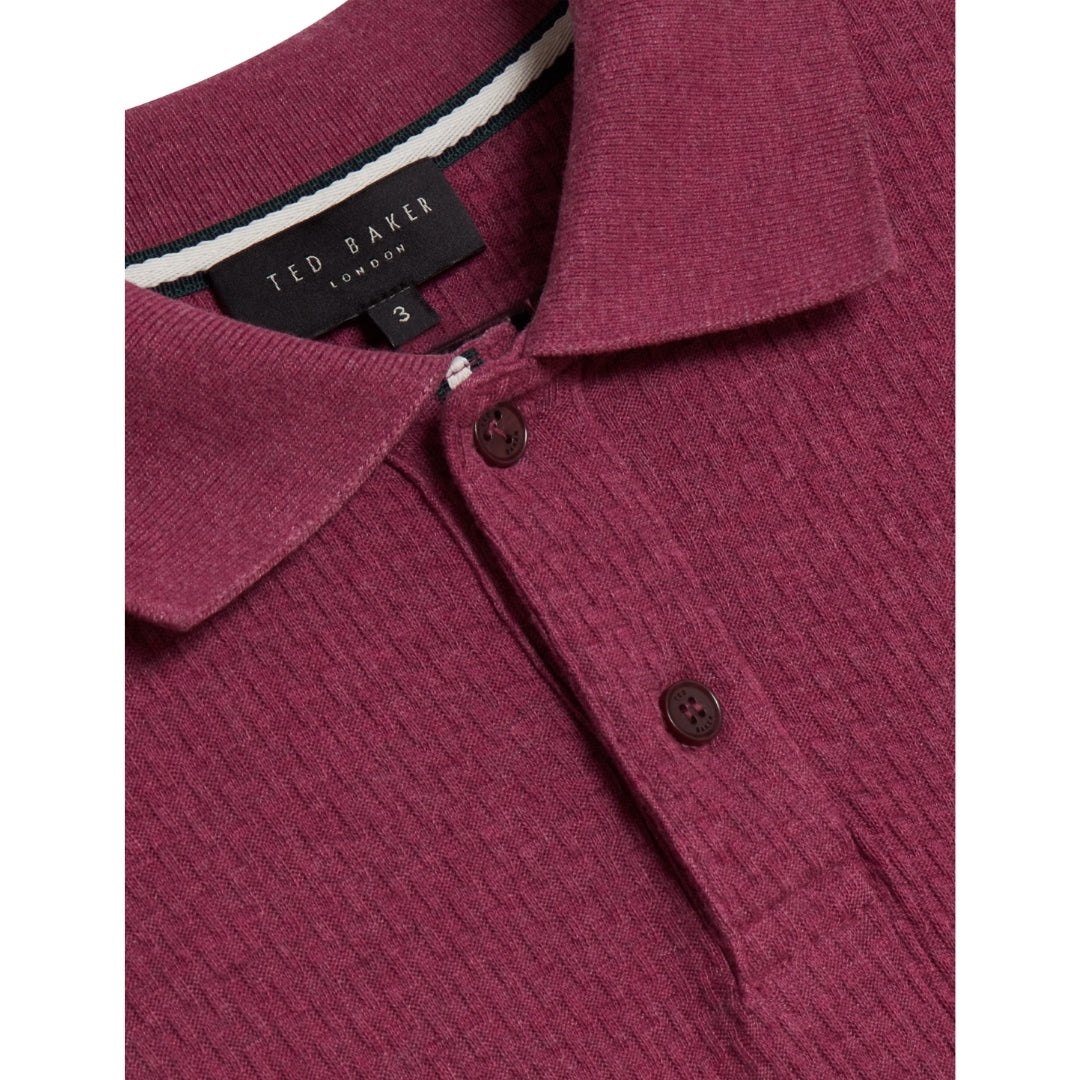 Ted Baker Redman Regular Textured Fuchsia Polo Shirt