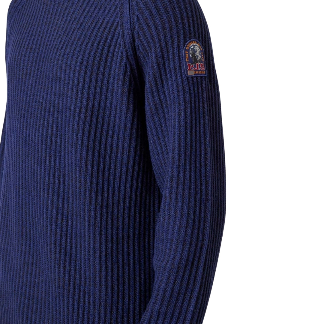 Parajumpers RIK PMKNRB03 241 Peacot Navy Blue Crewneck Sweater Mens L