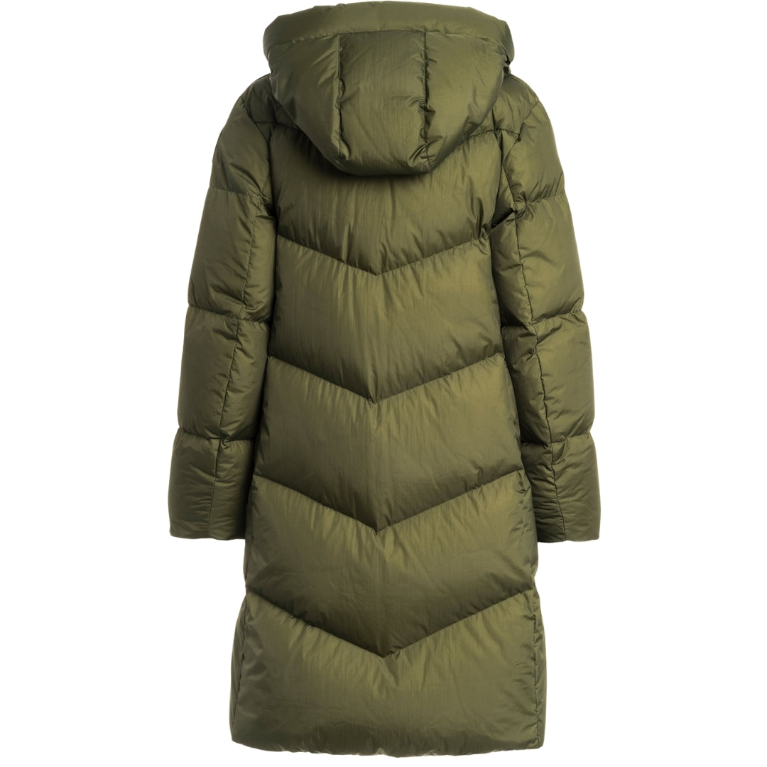 Parajumpers RINDOU PWPUHF33 356 Rosemary GREEN LONG HOODED DOWN JACKET Womens S