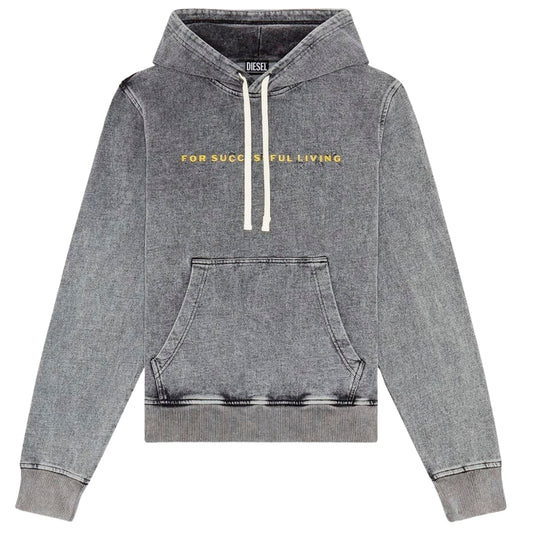 DIESEL S-GINN-HOOD-E1 141 GREY HOODED JUMPER MALE M