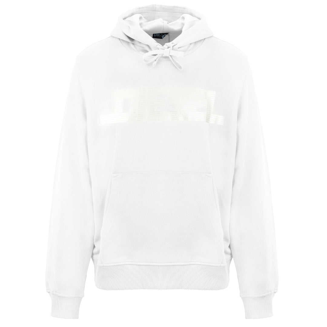 Diesel Monotone Logo Bright White Hoodie