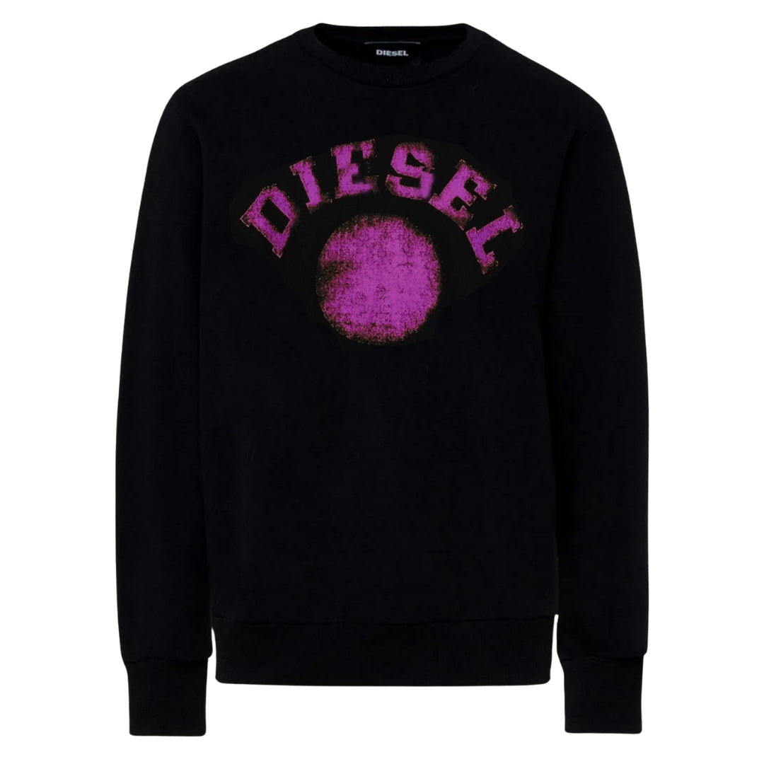 Diesel Faded Dot Logo Black Sweatshirt