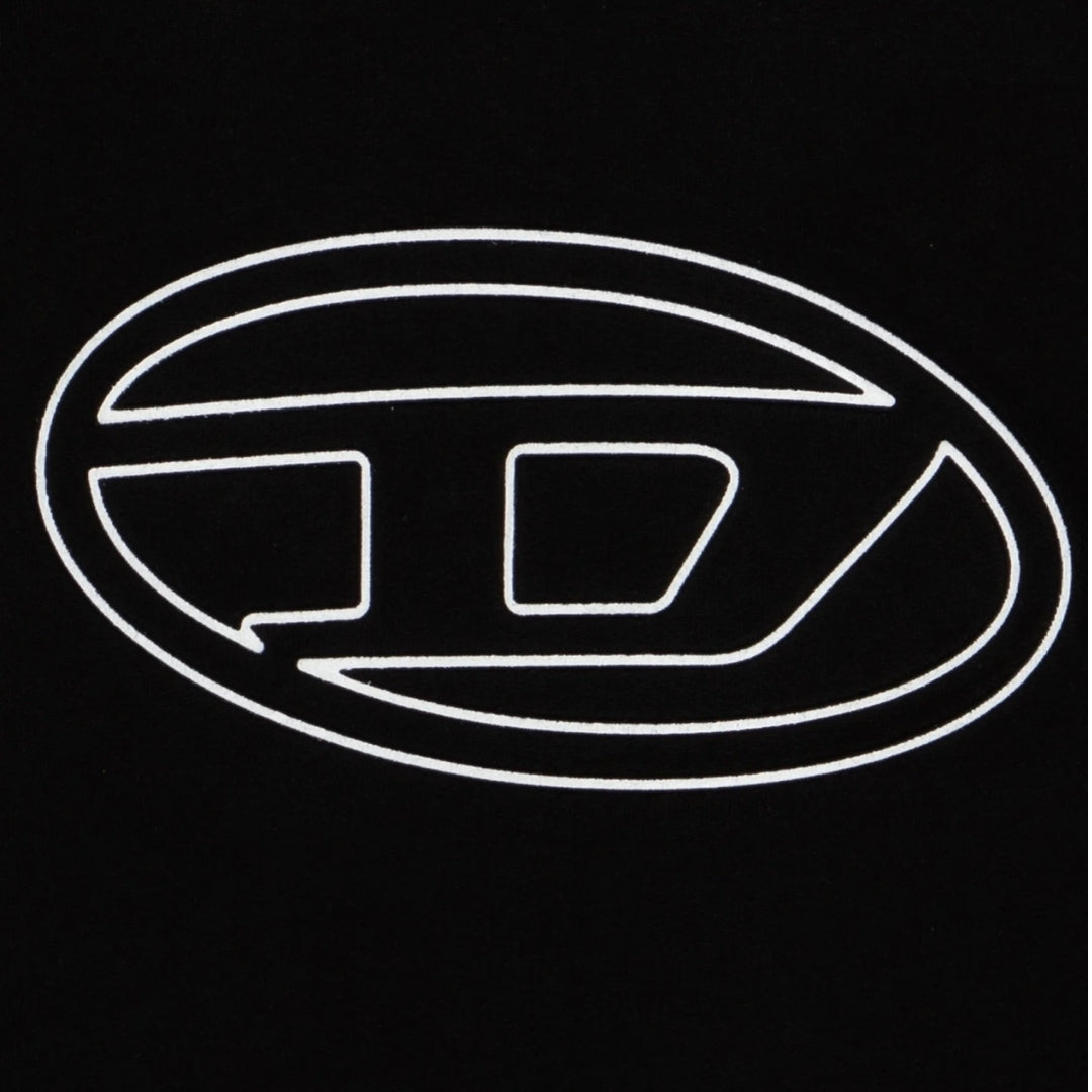 Diesel Double Destroyed Logo Black Sweatshirt M