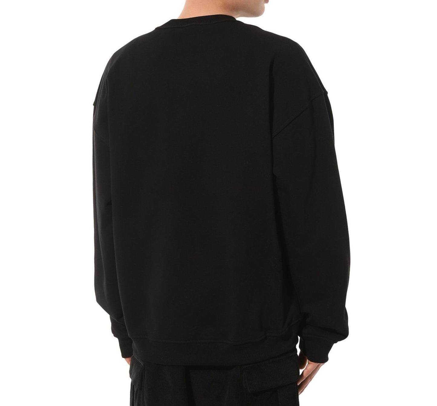 Diesel Double Destroyed Logo Black Sweatshirt