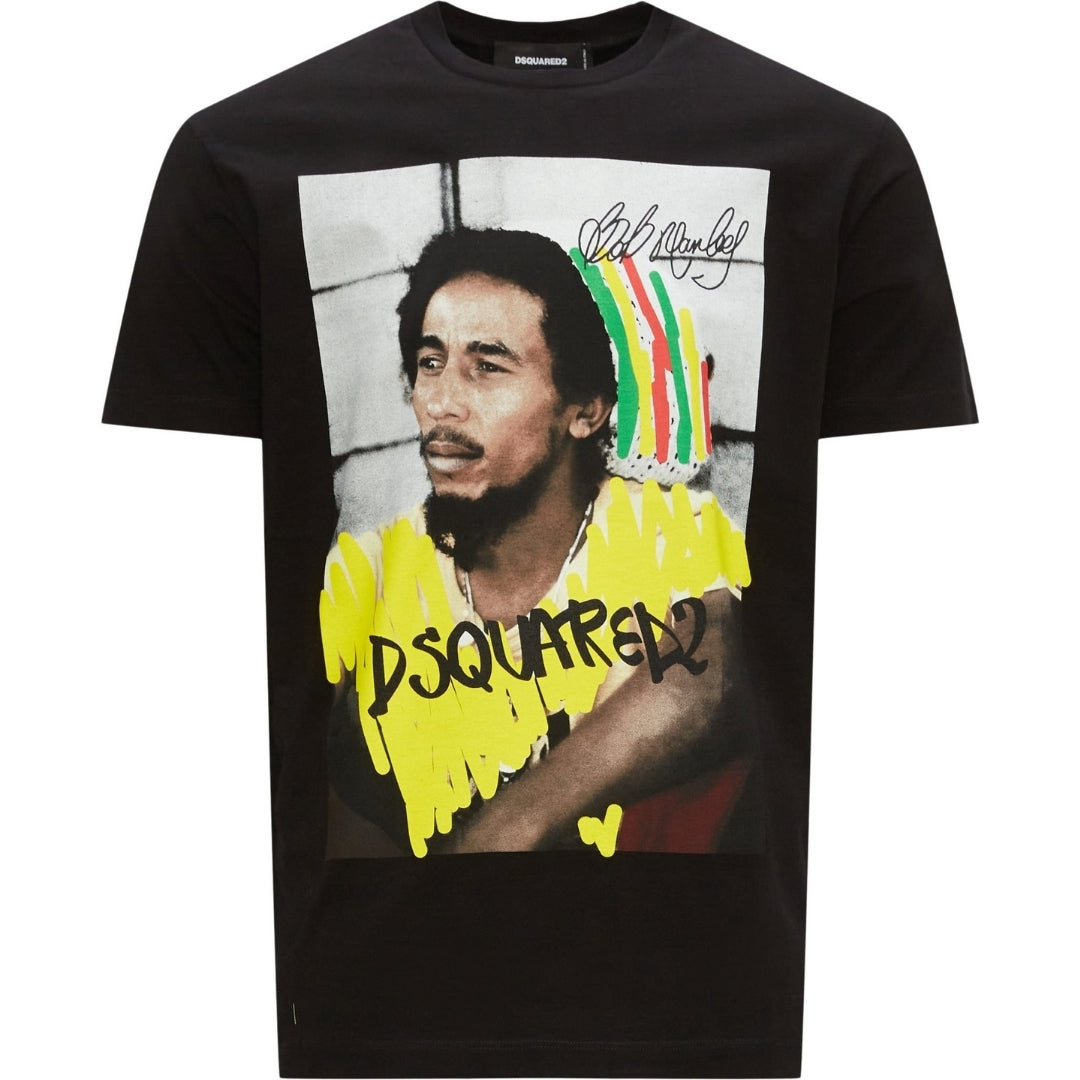 Dsquared2 Cool Fit Bob Marley Logo Black T-Shirt XS