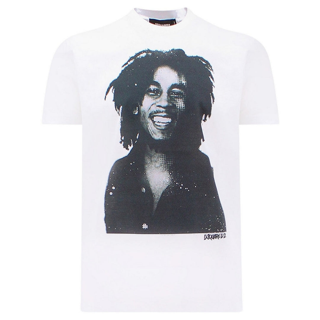 Dsquared2 Cool Fit Bob Marley Quote Design White T-Shirt S
