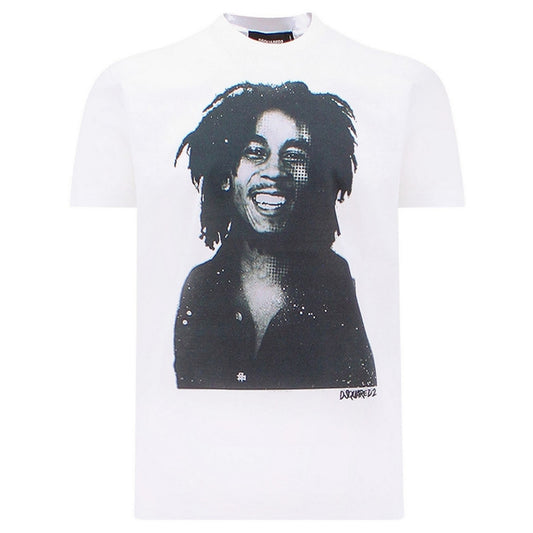 Dsquared2 Cool Fit Bob Marley Quote Design White T-Shirt S