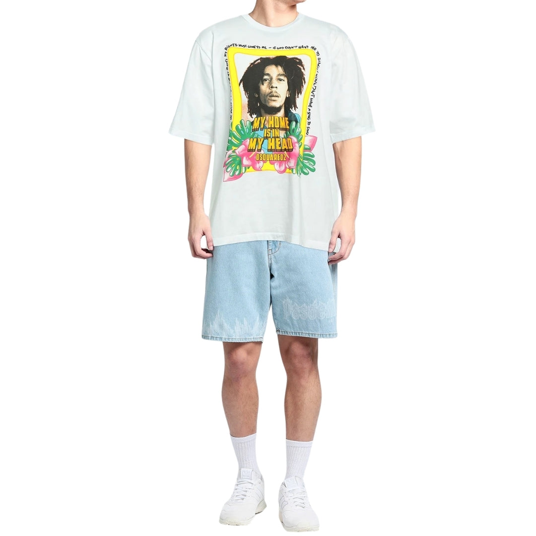 Dsquared2 Skater Fit Home Is In My Head Logo White T-Shirt XS