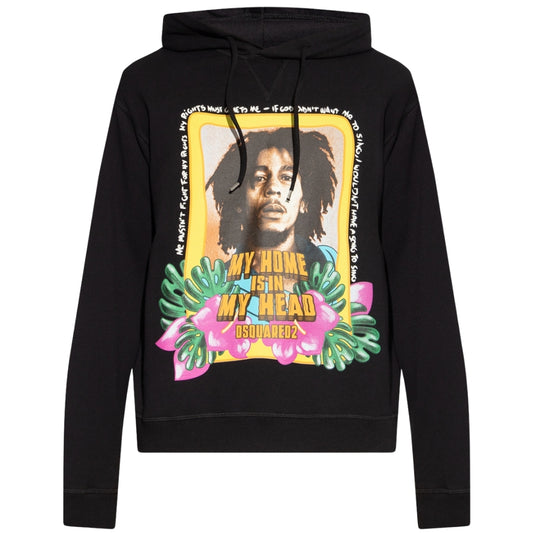 Dsquared2 Cool Fit Bob Marley Logo Black Hoodie XS