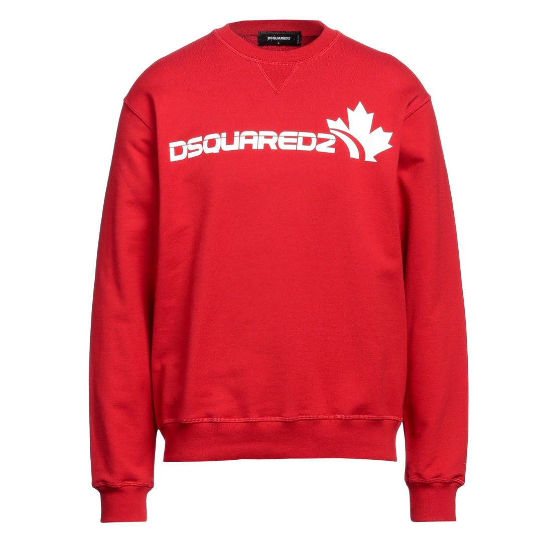 Dsquared2 Bold Maple Leaf Logo Red Sweatshirt M
