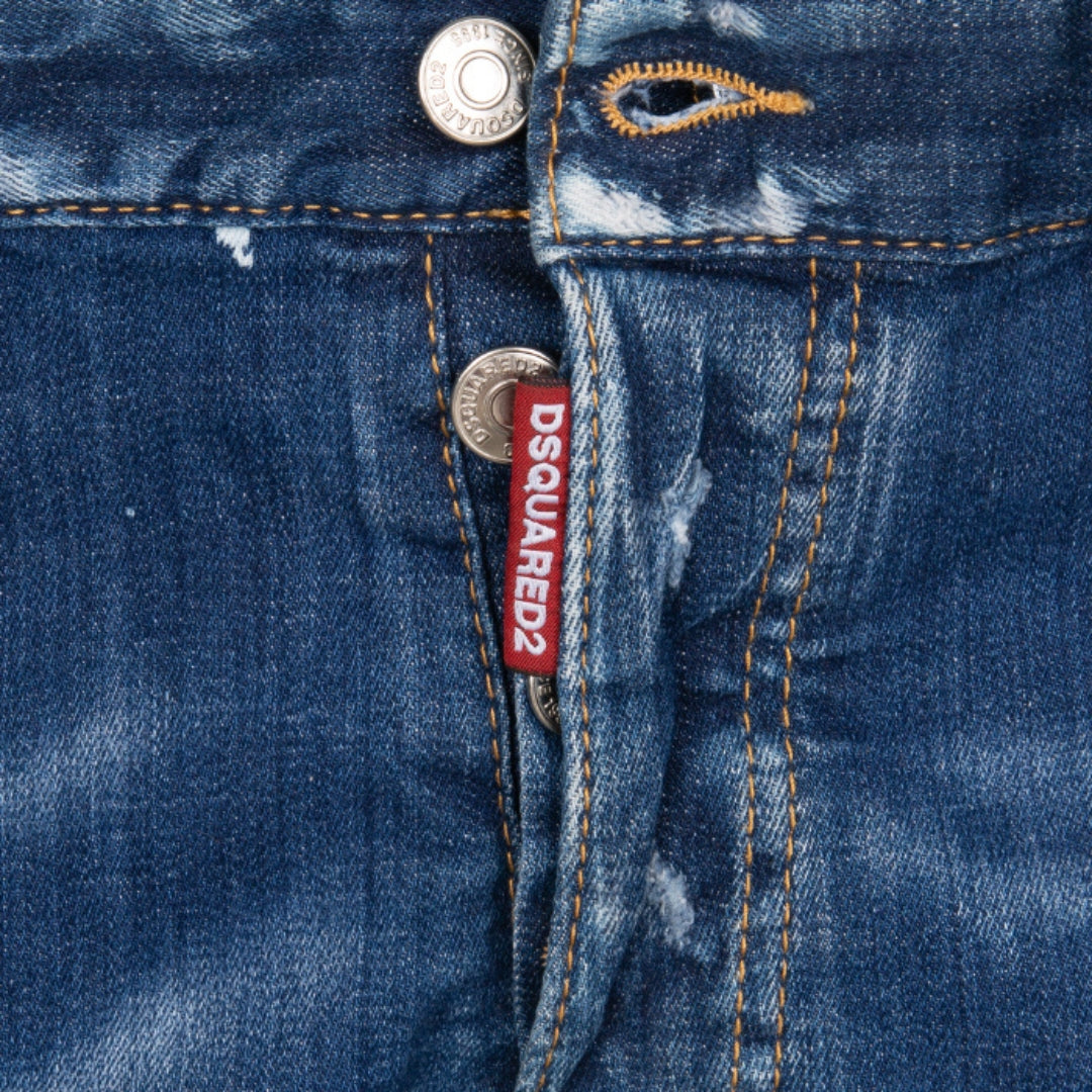 Dsquared2 Skater Jean Brown Badge Dark Blue Denim Pants W32