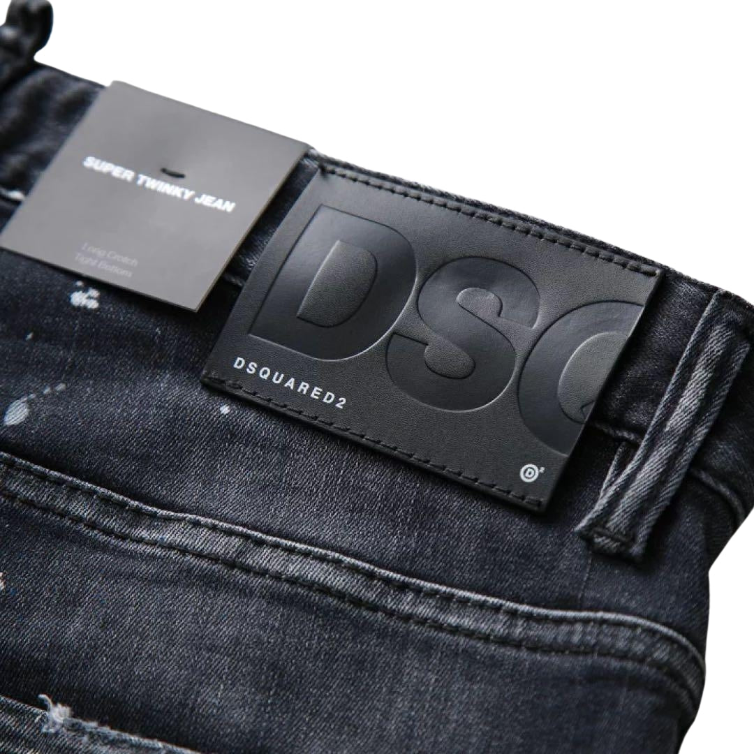 Dsquared2 Super Twinky Jean Black Ripped Denim Pants W38