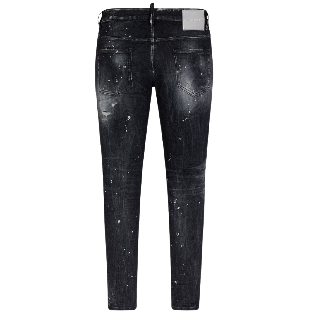 Dsquared2 Skater Jean Paint Splatter Faded Black Wash Jeans