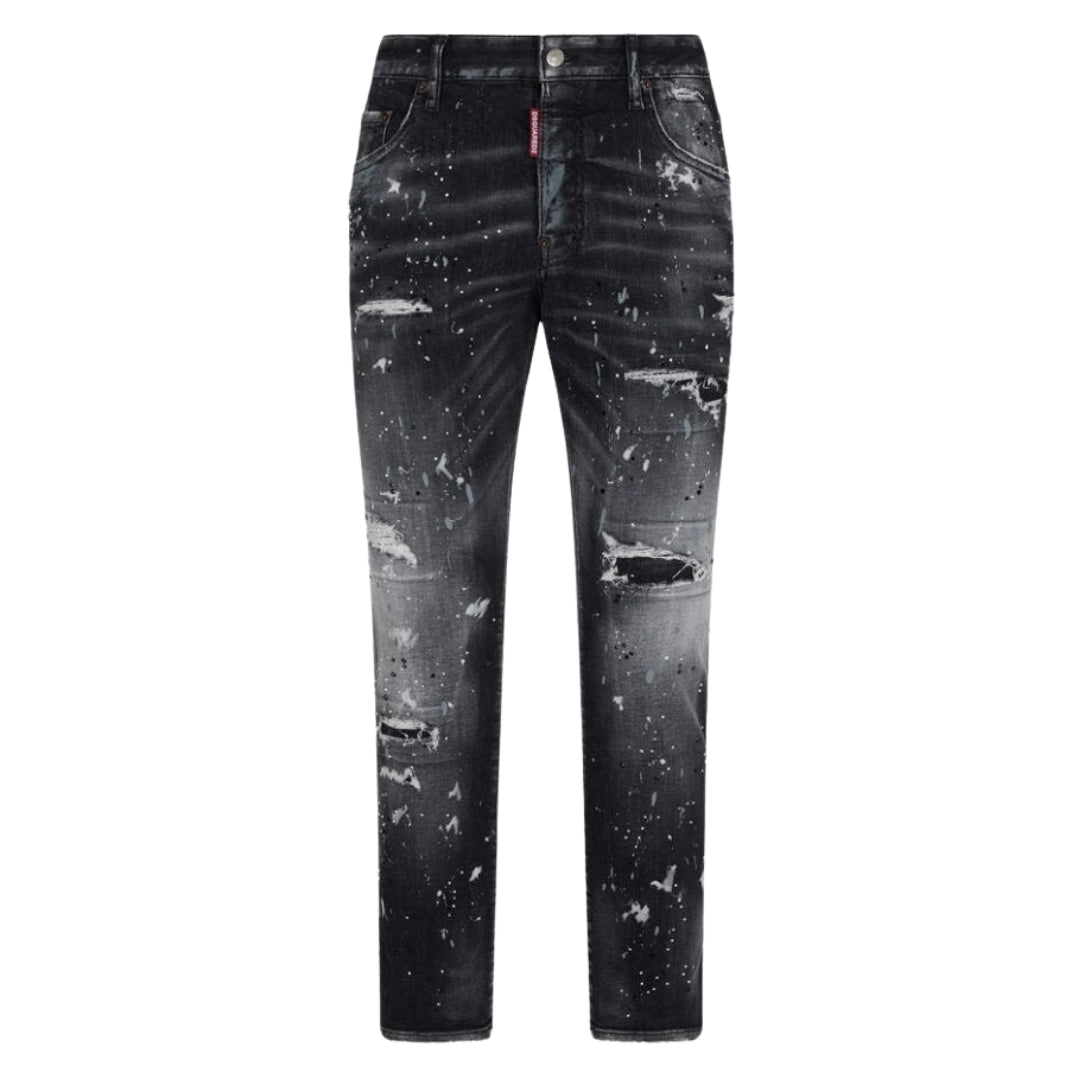 Dsquared2 Skater Jean Paint Splatter Black Wash Jeans