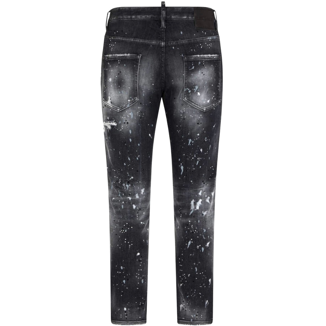 Dsquared2 Skater Jean Paint Splatter Black Wash Jeans