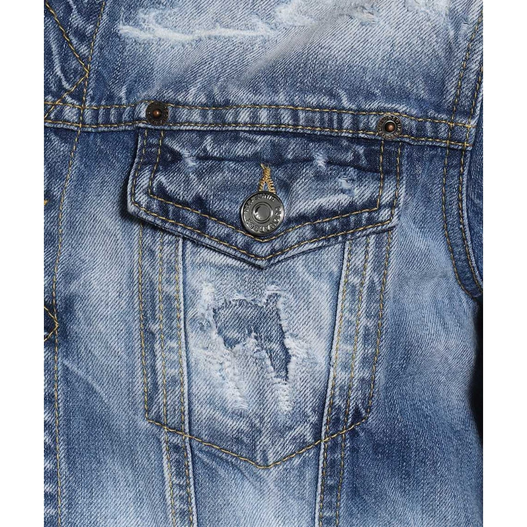 DSQUARED2 S74AM1305 S30309 DAN JEAN JACKET 470 BLUE NAVY DENIM JACKET Mens 48