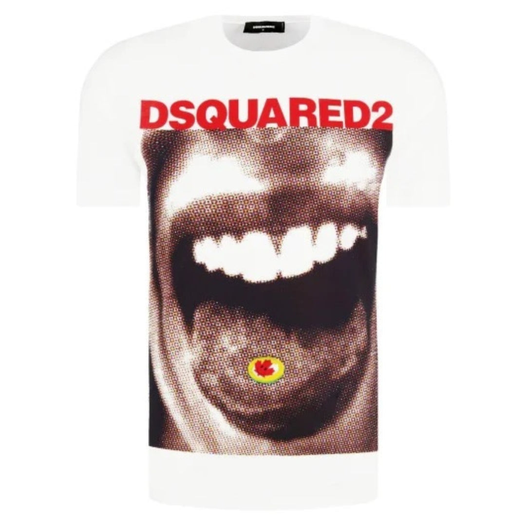 DSQUARED2 S74GD0564 S22427 100 BRIGHT WHITE T-SHIRT Mens M