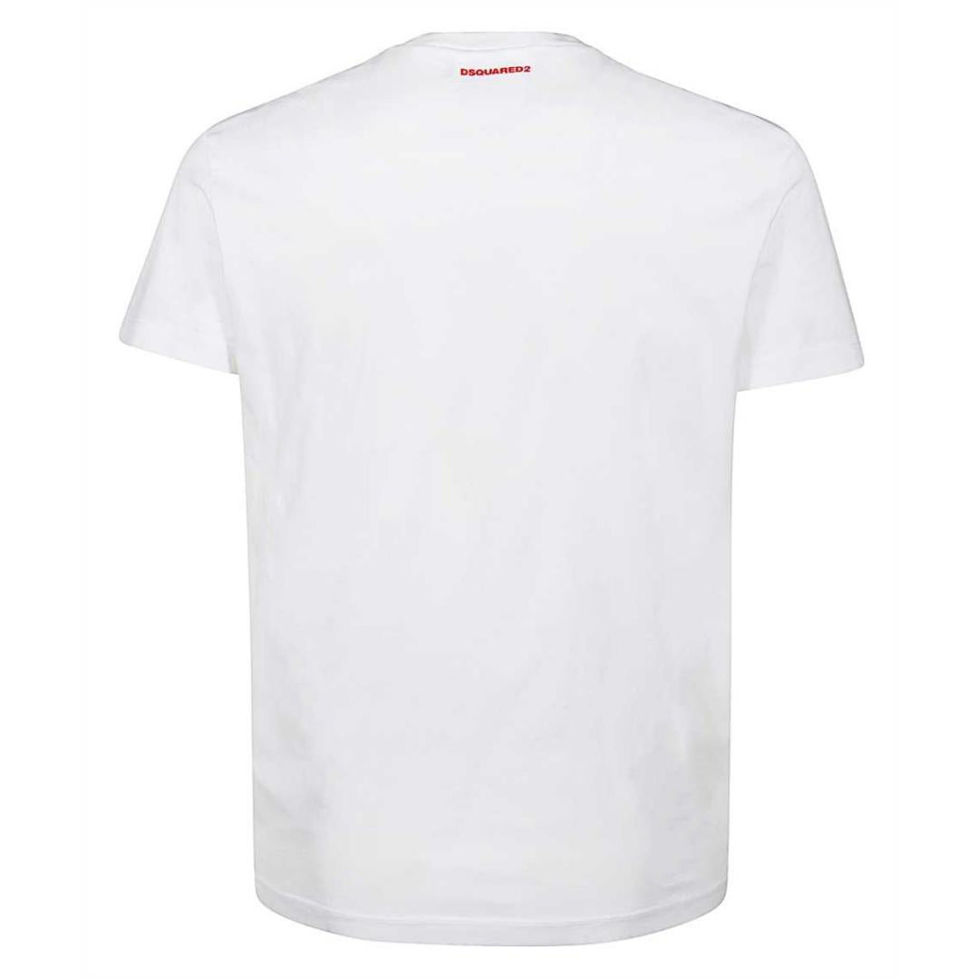 Dsquared2 ICON Red Print White T-Shirt