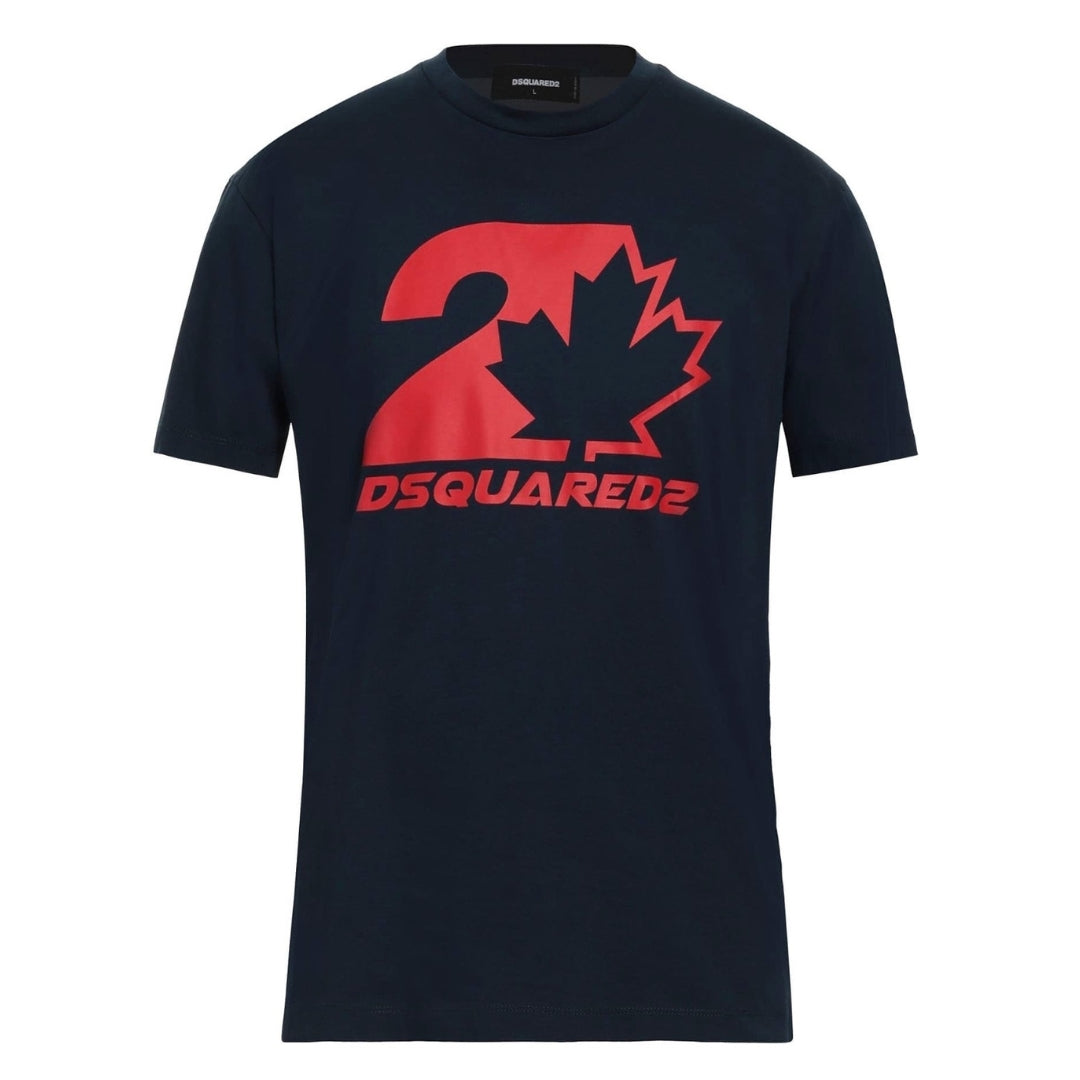 Dsquared2 Cool Fit Maple Leaf Dark Navy Blue T-Shirt