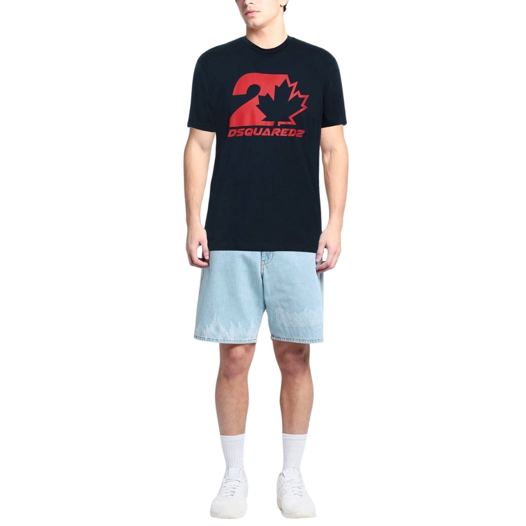 Dsquared2 Cool Fit Maple Leaf Dark Navy Blue T-Shirt