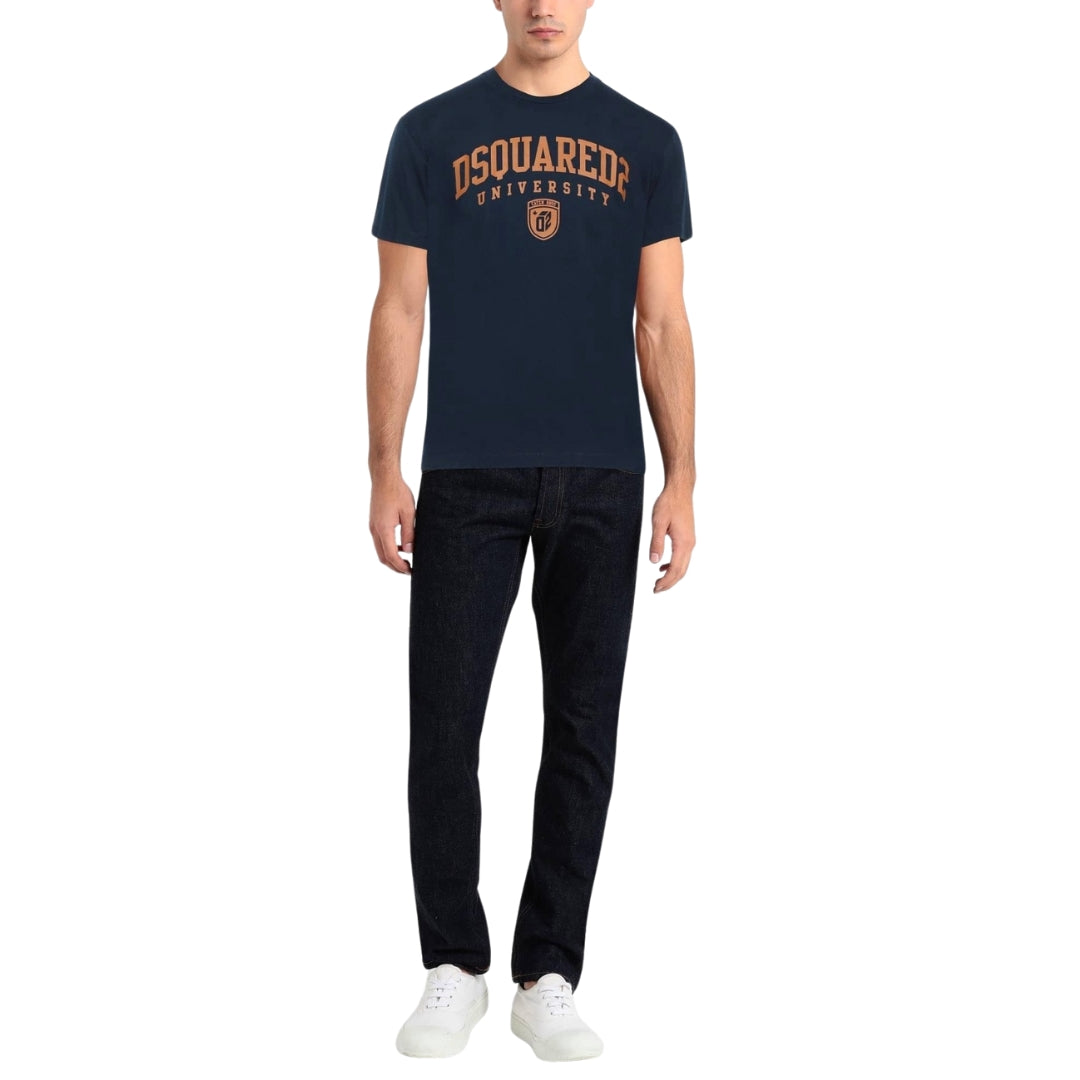 Dsquared2 Cool Fit Varsity Dark Navy Blue T-Shirt