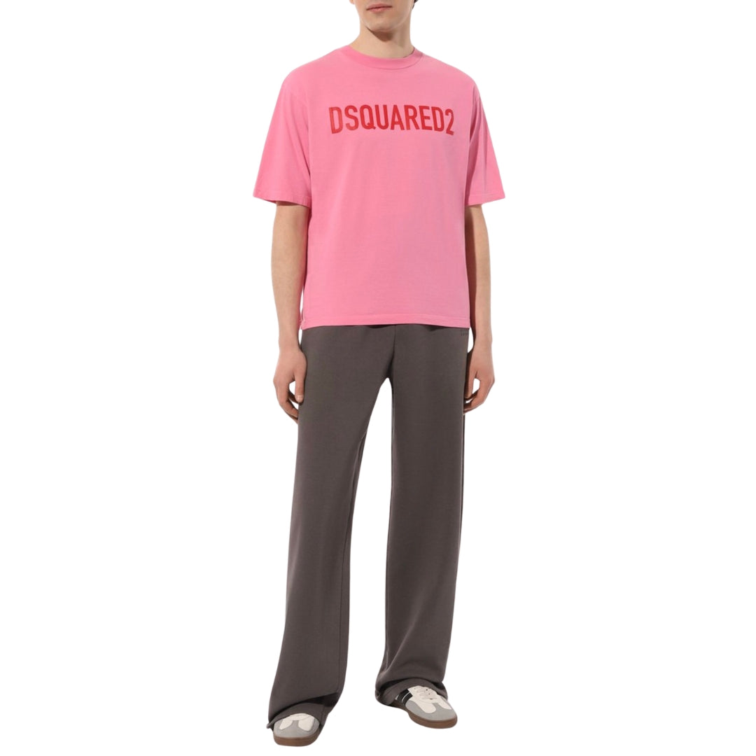 DSQUARED2 Loose Fit Brand Logo Pink T-Shirt M