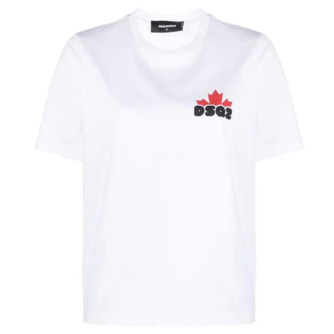 Dsquared2 Small Maple Leaf Logo Cool Fit White T-Shirt L