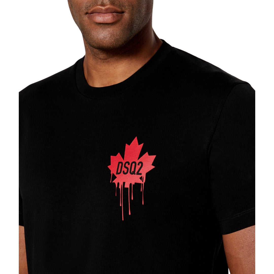 Dsquared2 Dripping Maple Leaf T-Shirt Black M