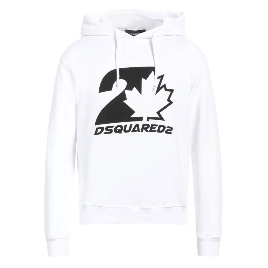 Dsquared2 Cool Fit Maple Leaf White Hoodie
