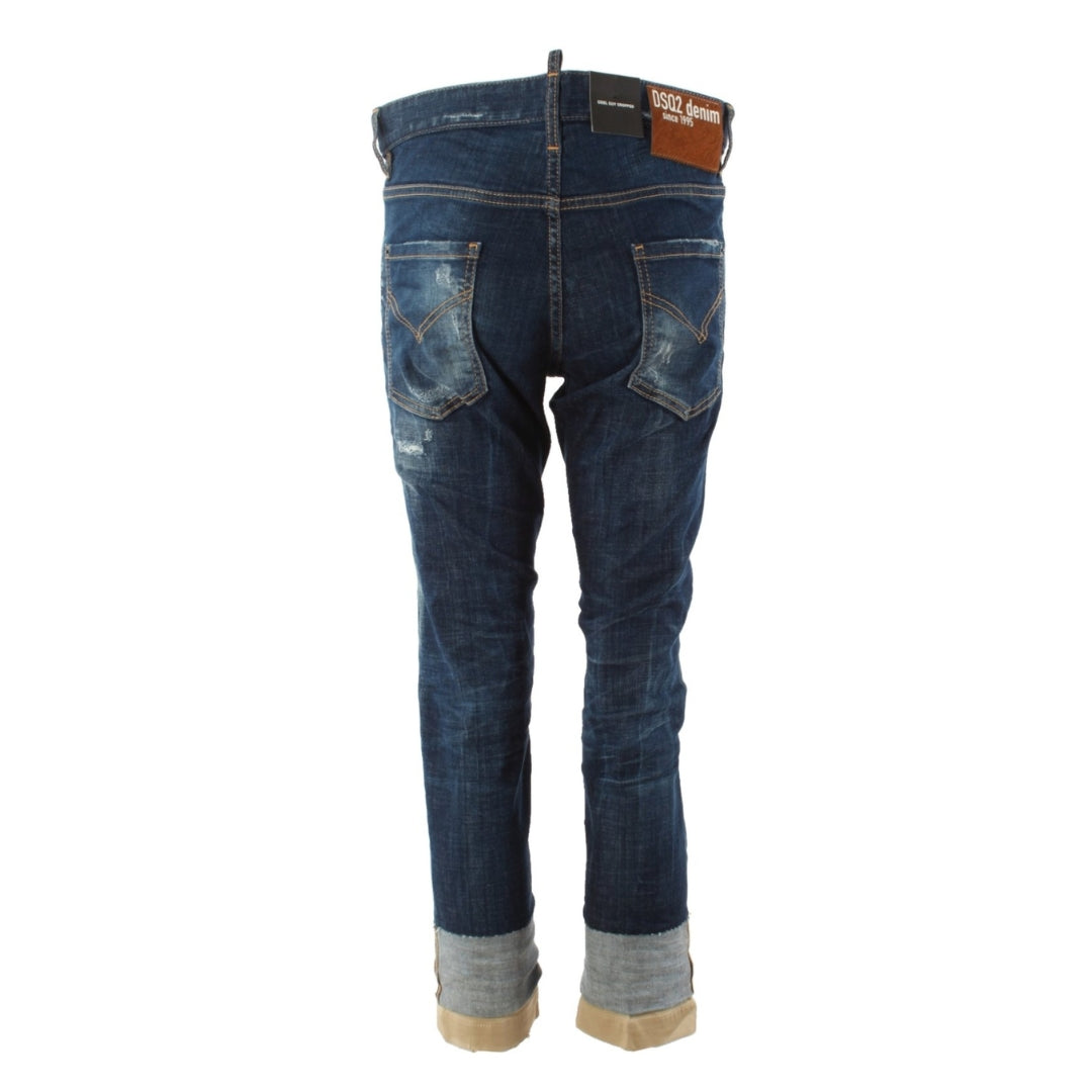 DSQUARED2 S74LB0951 S30342 COOL GUY CROPPED 470 NAVY BLUE JEANS Mens 48
