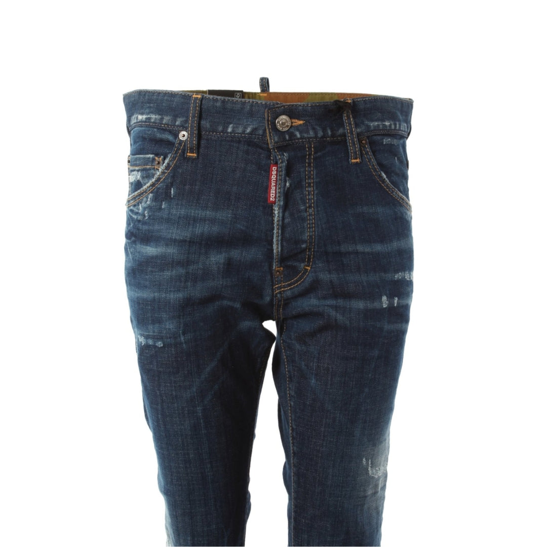 DSQUARED2 S74LB0951 S30342 COOL GUY CROPPED 470 NAVY BLUE JEANS Mens 48