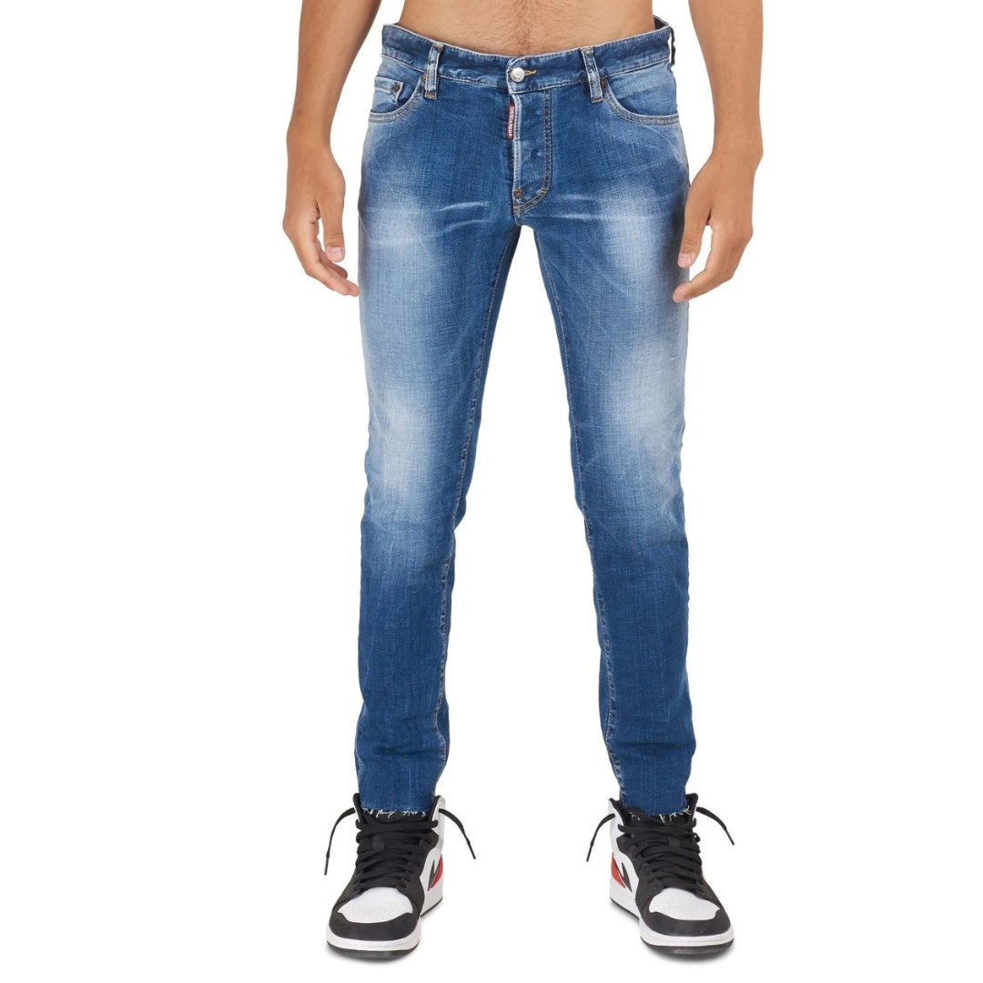 DSQUARED2 SLIM CROPPED JEAN S74LB0967 S30664 470 NAVY BLUE JEANS Mens 46