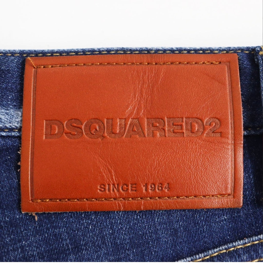 Dsquared2 Roadie Jean Floral Pattern Blue Jeans
