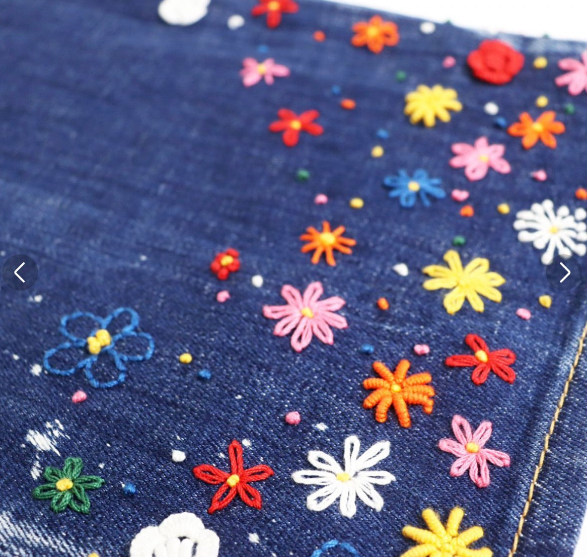 Dsquared2 Roadie Jean Floral Pattern Blue Jeans